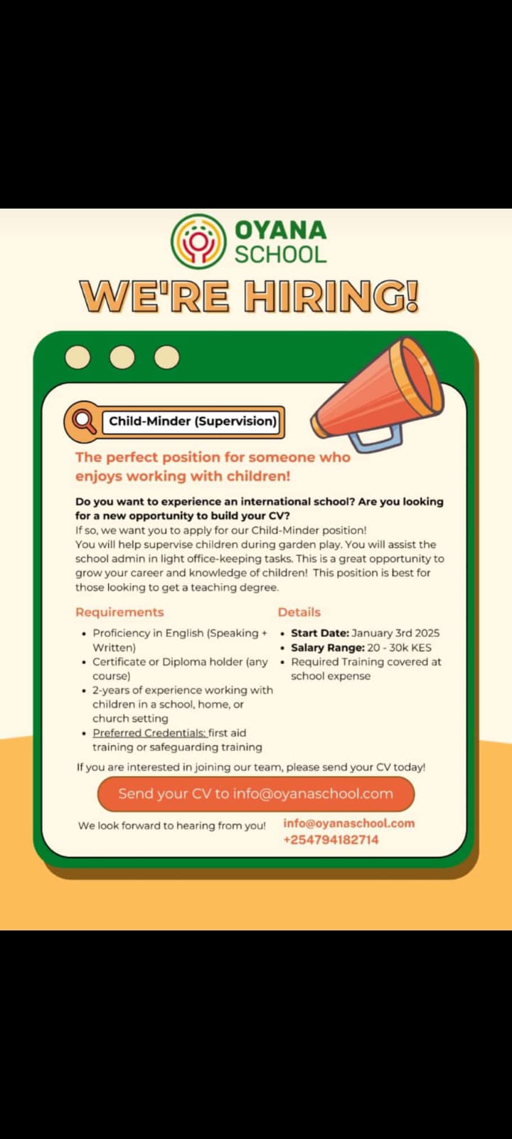 Child Minder (Supervision)